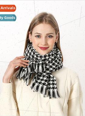 Thousbirds check scarf female winter 2023 new plaid imation