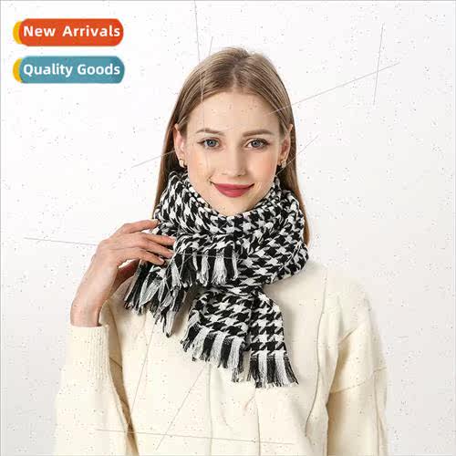 Thousbirds check scarf female winter 2023 new plaid imation