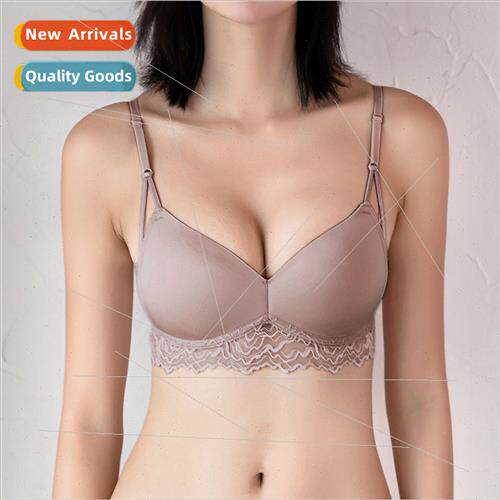 Bra Women 2024 large breasts show small bra silk lace bra wh
