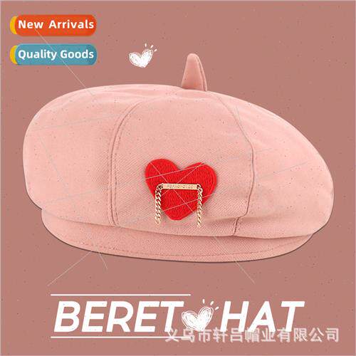 Love beret female Korean fashion cute big head around painte