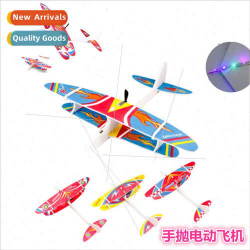 Electric foam airplane usb charging hand throw biplane glide