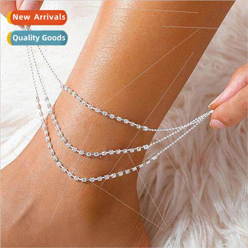 Korean fashion sense high full diamonds hundred anklets mult