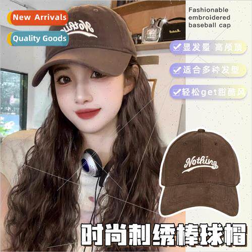 wig cap baseball cap letters embroidered big head circumfere