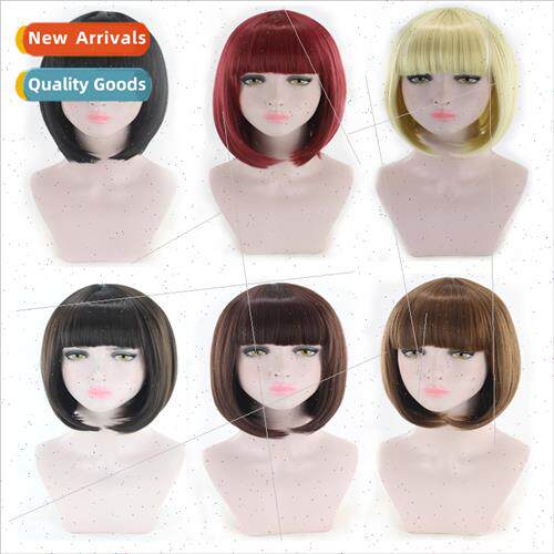 Female short hair O head realistic Qi u package face bob hea
