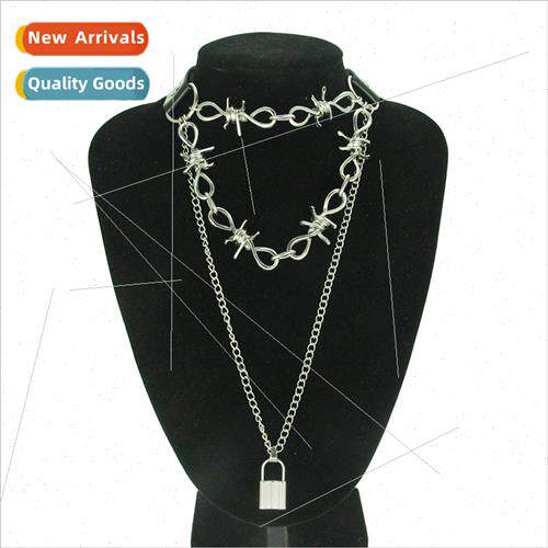 Fashion Belt Necklace Thorns Collar Chain Necklace Lock Styl