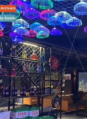 led colorful fiber optic jellyfish lights ceiling bar bar de