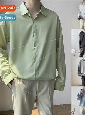 Shirt mens long-sleeved summer and fall Hong Kong  draping i
