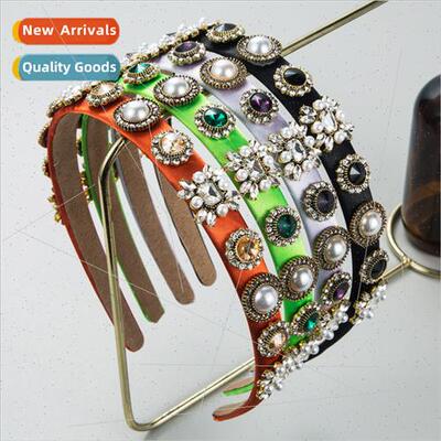 Hair bands Europe baroque butterfly rhinestone pearl headban