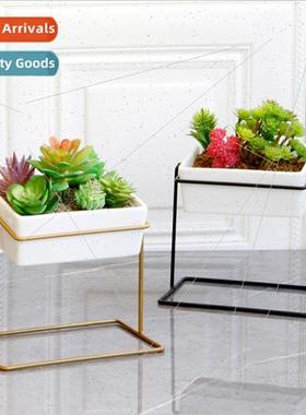Creative desktop succulent plant pots can swing iron rectang
