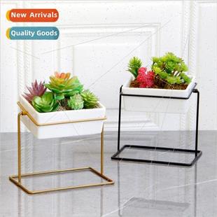plant pots can Creative iron succulent swing rectang desktop