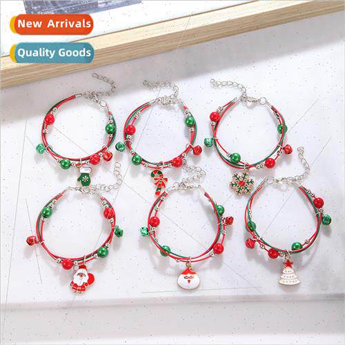 Europe new Christmas oil drip bells old man snowflake bracel