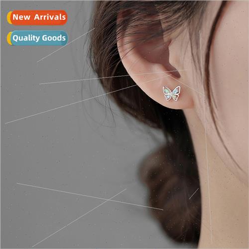 Colored diamond butterfly earrings female cute teenage dopam