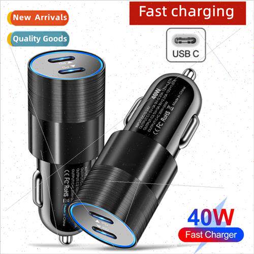 40W Dual PD Aluminum Alloy Small Steel Can Fast Charger Car