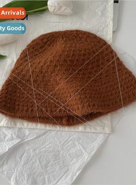 fall winter wool cap hand-knted cold cap solid color versati