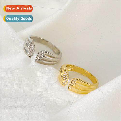 Europe exquise butterfly ring female sense set zirconia geom