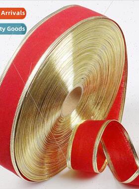 2 Meter Velvet Gilded Ribbon Christmas Decoration Ribbon Red