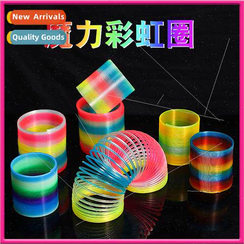 Children magic rainbow circle elastic permance pull ring rai