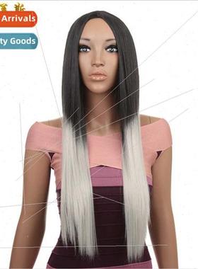 30inch anime wig long gradient color chemical fiber mechanis