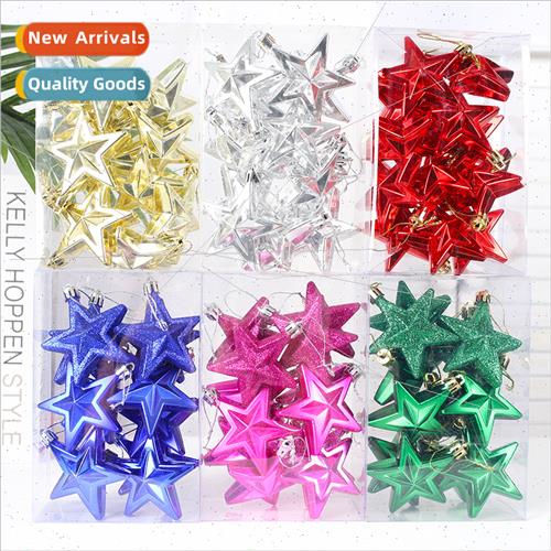 Christmas plating pentagram Christmas e pendant 7CM three-di