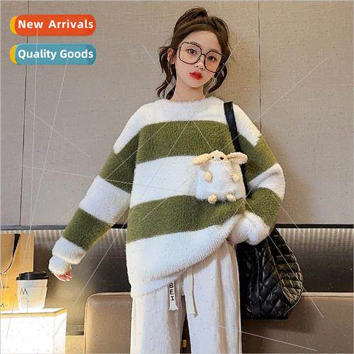 Girls sweater mink velvet 2023 new fall and winter dress Yan