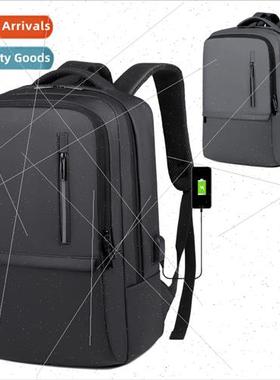 Leather membrane shoulder bag men USB charging backpack wate