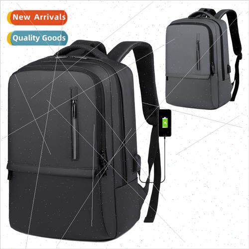 Leather membrane shoulder bag men USB charging backpack wate