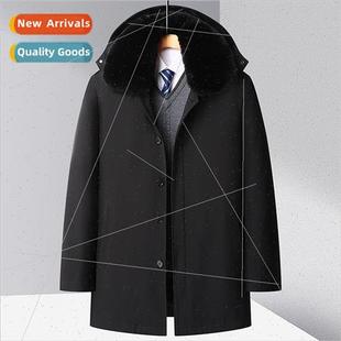 Middle-aged elderly men cotton clothes father installed down