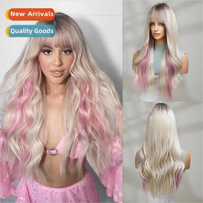 Wig Europe Women Fashion Mechanism Head Cover Pale Blonde Qi