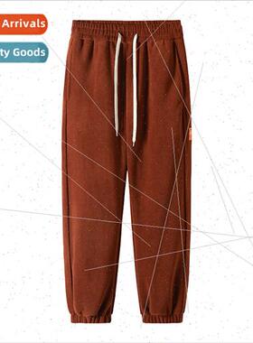 2023 new winter warm cotton pants men shaking grain fleece t