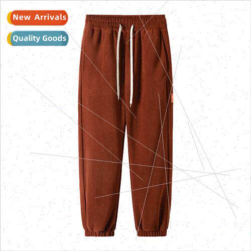 2023 new winter warm cotton pants men shaking grain fleece t