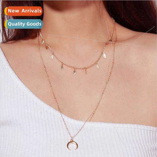 Europe retro ethnic ladies personalized necklace simple leav