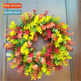 Autumn Eucalyptus Leaves Plastic Christmas Wreath Home Decor