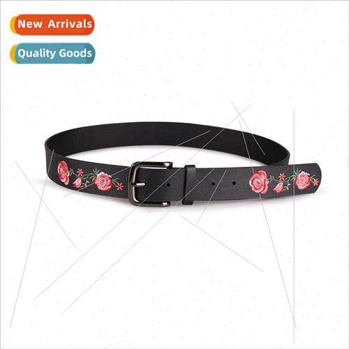 Europe new spring summer flowers belt sweet ladies embroider