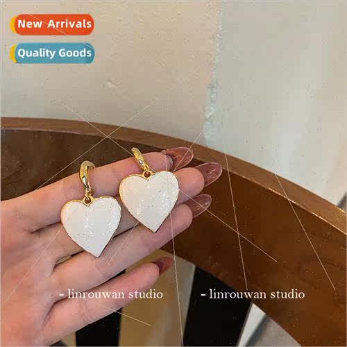 Vintage whe heart drop earrings French hundred heart peach h
