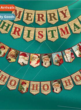 Cross mirror new Christmas pull flag Christmas decorations s