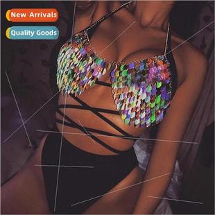 Neck Wrap Bikini Sexy Bod Beach Backless Leaf Europe Acrylic