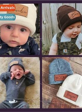 Children adult blank leather label brimless cap fashion retr