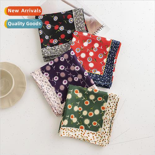 Dandelion Printing Small Square Scarf Personalized Trend mul