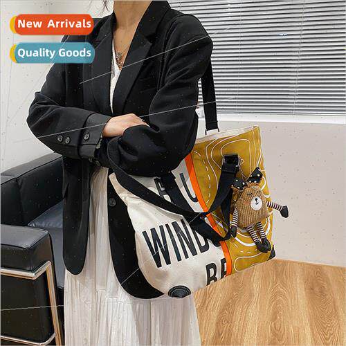 new ladies large capacy canvas bag fashion printing splicing