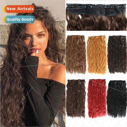 Europe Wigs One Piece 5 Card Long Fluffy Natural Long Wave C
