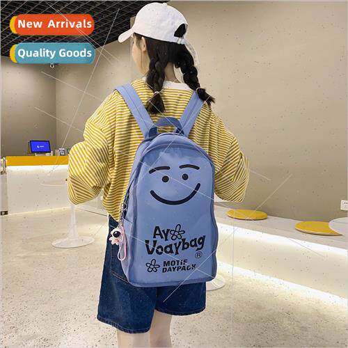 creative smiley face shoulders backpack junior nylon set boo