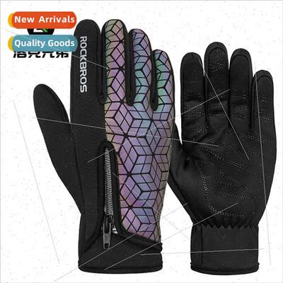 Bicycle gloves fall winter fleece warm touch screen cycling