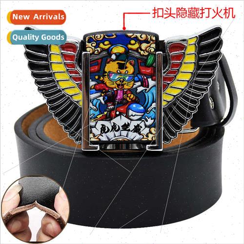 Chinese twelve Chinese zodiac c tiger lighter cowhide belt n