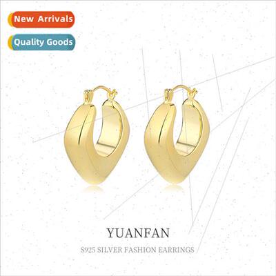 S925 silver earrings female Europe cold scenic surface metal