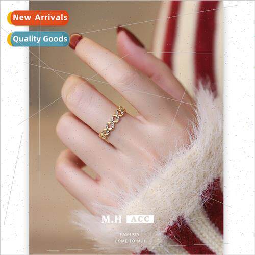 New coin hollow ring female retro simple open index finger r