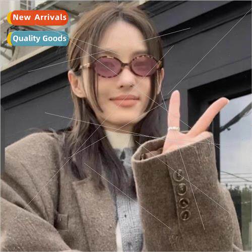 Retro oval leopard print small face small frame Y2K sunglass