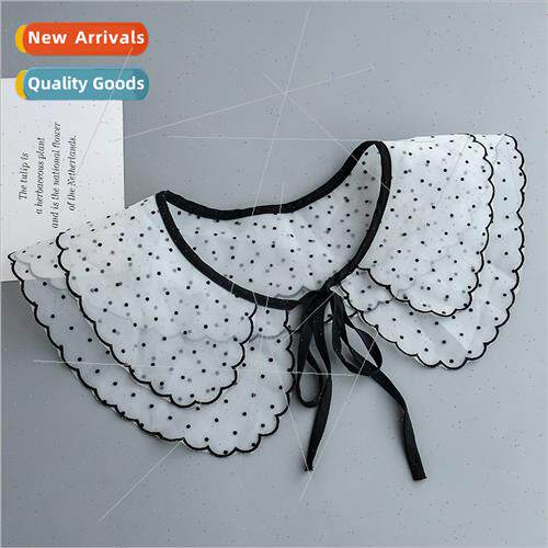 Ruffled small shawl Tie outer take double fake collar childr