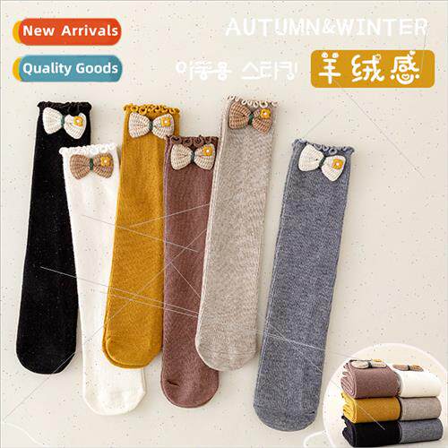 Girls stacked socks autumn and winter childrens mid-calf soc