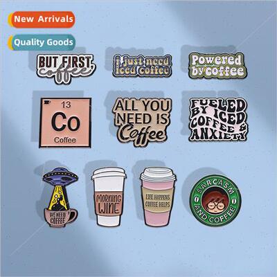 Collar Accessories Creative Coffee Cup Shape Cute Brooch Eng
