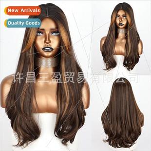 blonde brown curly fashion eig slightly wig hair Europe long